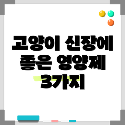 고양이 신장에 좋은 영양제 3가지