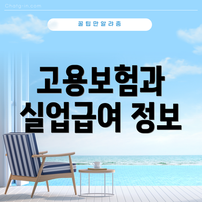 고용보험과 실업급여 정보