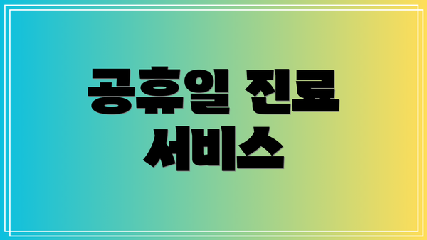 공휴일 진료 서비스