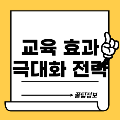 교육 효과 극대화 전략