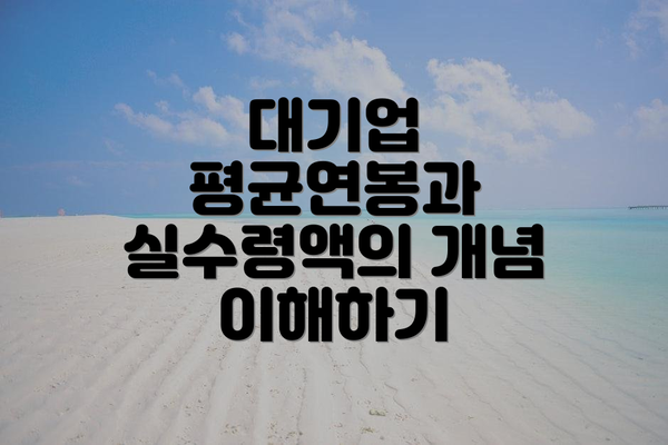 대기업 평균연봉과 실수령액의 개념 이해하기