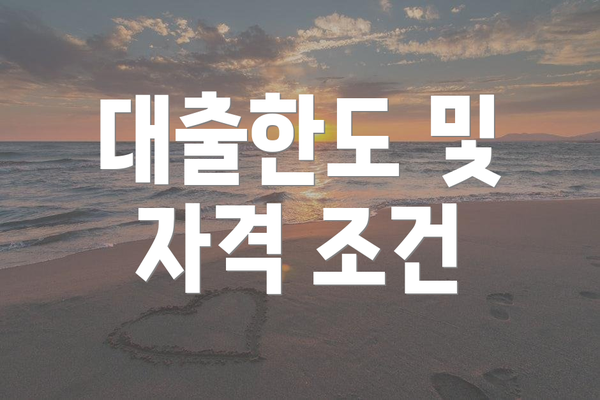 대출한도 및 자격 조건