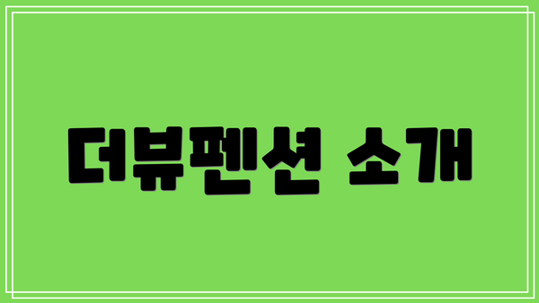 더뷰펜션 소개