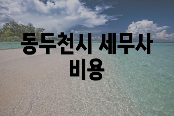동두천시 세무사 비용