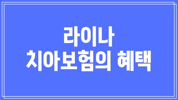 라이나 치아보험의 혜택