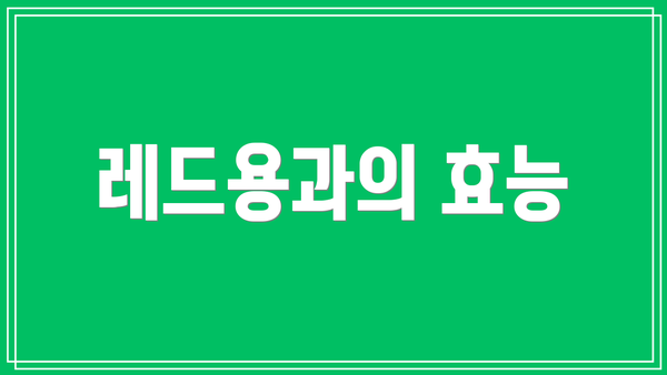 레드용과의 효능