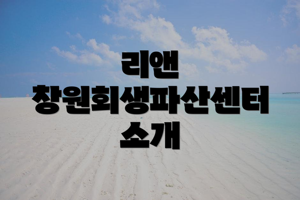 리앤 창원회생파산센터 소개