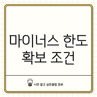 마이너스 한도 확보 조건