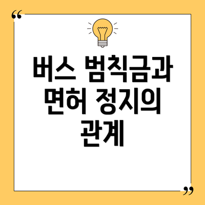 버스 범칙금과 면허 정지의 관계