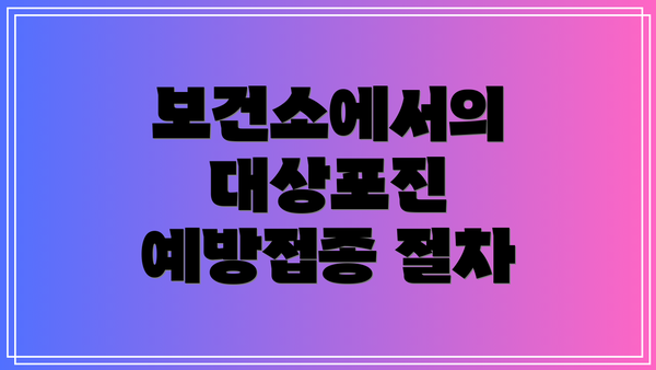 보건소에서의 대상포진 예방접종 절차