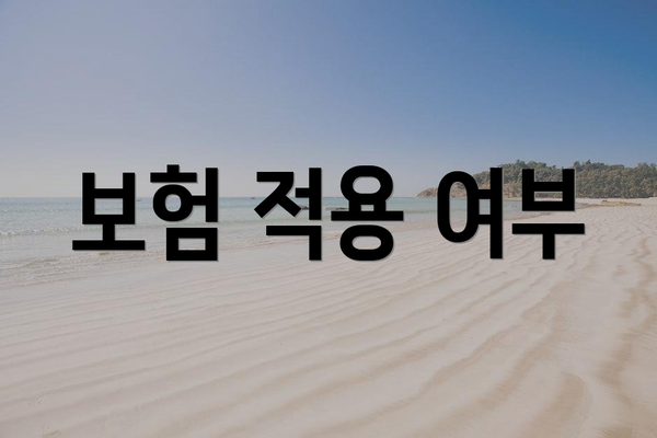 보험 적용 여부