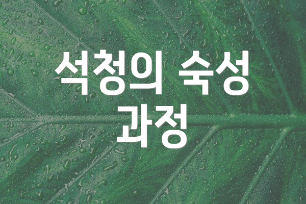 석청의 숙성 과정