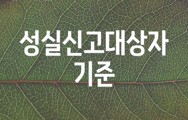 성실신고대상자 기준