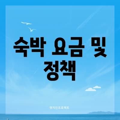 숙박 요금 및 정책