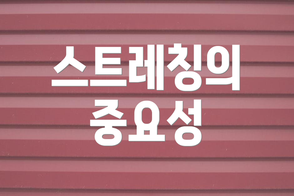 스트레칭의 중요성