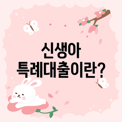 신생아 특례대출이란?