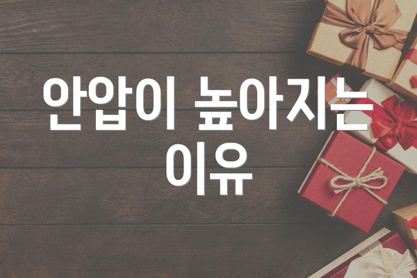 안압이 높아지는 이유