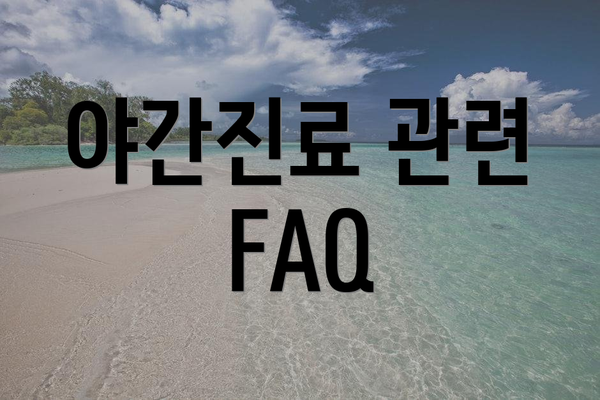 야간진료 관련 FAQ