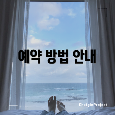 예약 방법 안내