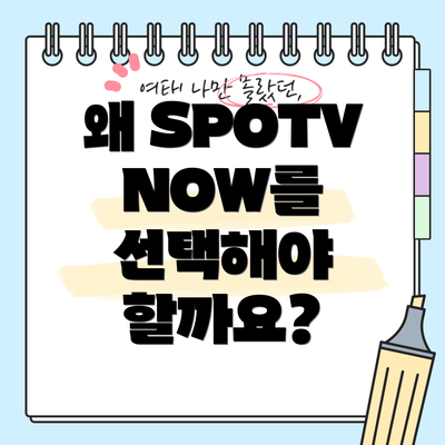 왜 SPOTV NOW를 선택해야 할까요?