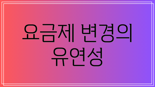 요금제 변경의 유연성