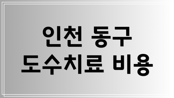 인천 동구 도수치료 비용