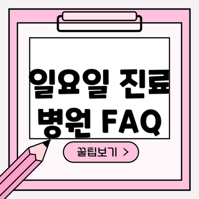 일요일 진료 병원 FAQ