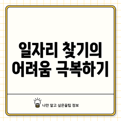 일자리 찾기의 어려움 극복하기