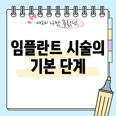 임플란트 시술의 기본 단계