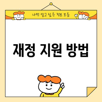 재정 지원 방법