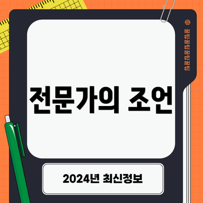 전문가의 조언
