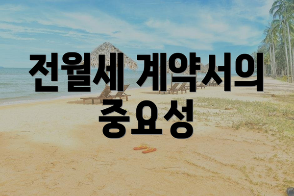 전월세 계약서의 중요성