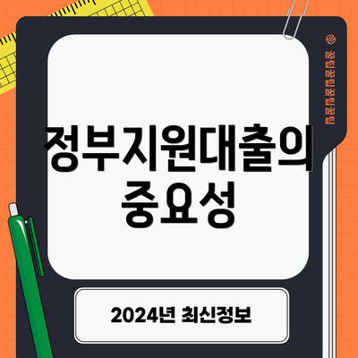 정부지원대출의 중요성