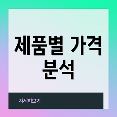 제품별 가격 분석