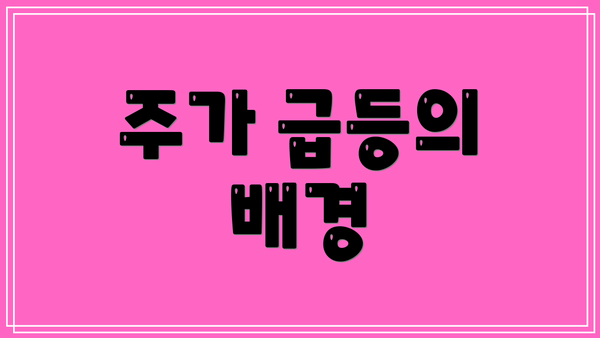 주가 급등의 배경