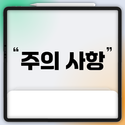주의 사항