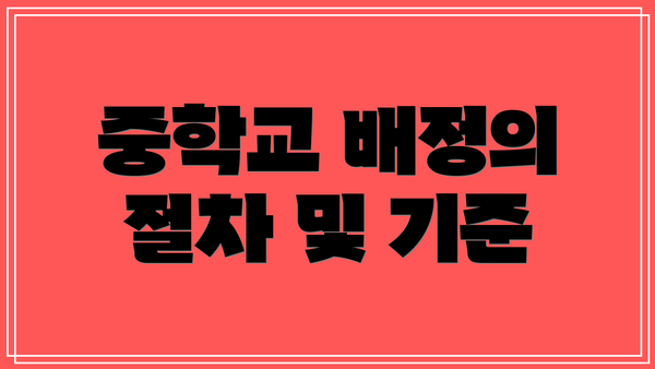 중학교 배정의 절차 및 기준
