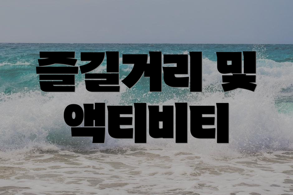 즐길거리 및 액티비티