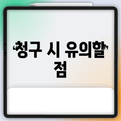 청구 시 유의할 점