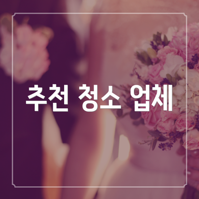 추천 청소 업체