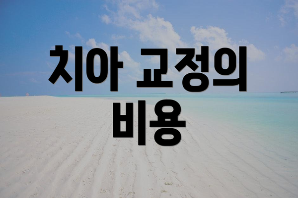 치아 교정의 비용