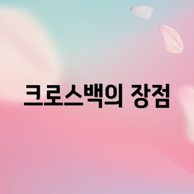 크로스백의 장점