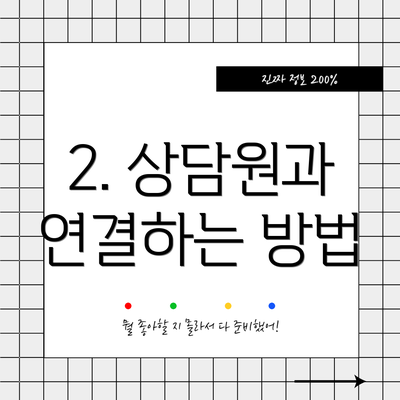 2. 상담원과 연결하는 방법