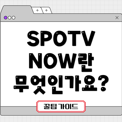 SPOTV NOW란 무엇인가요?